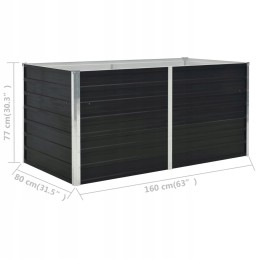 Raised bed planter anthracite 160x80x77cm steel