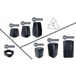 260l komposterio modulis, juodas