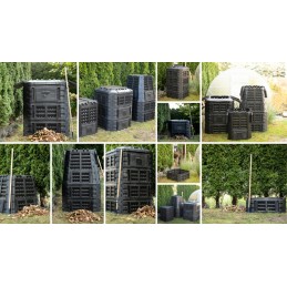 260l komposterio modulis, juodas