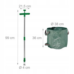 Relaxdays ravėtuvas, piktžolių kastuvas su 40l atliekų maišu