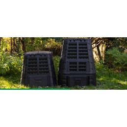 Ištisus metus veikiantis komposteris 480l multikomposteris juodas