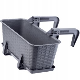 Balkona puķu pods, kaste, rokturi, statīvs, 40 cm