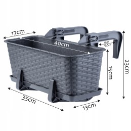 Balcony flowerpot box handles stand 40cm
