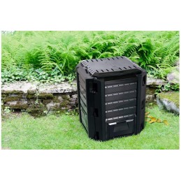 Compogreen 380l modulinis sodo komposteris su atvartu, juodas