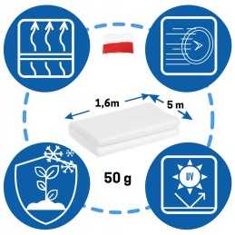Agrotekstilė balta žiema ruduo 1,6x5m 50 g