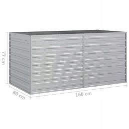 Vidaxl Raised Bed Planter 160x80x77cm Galvanized Steel