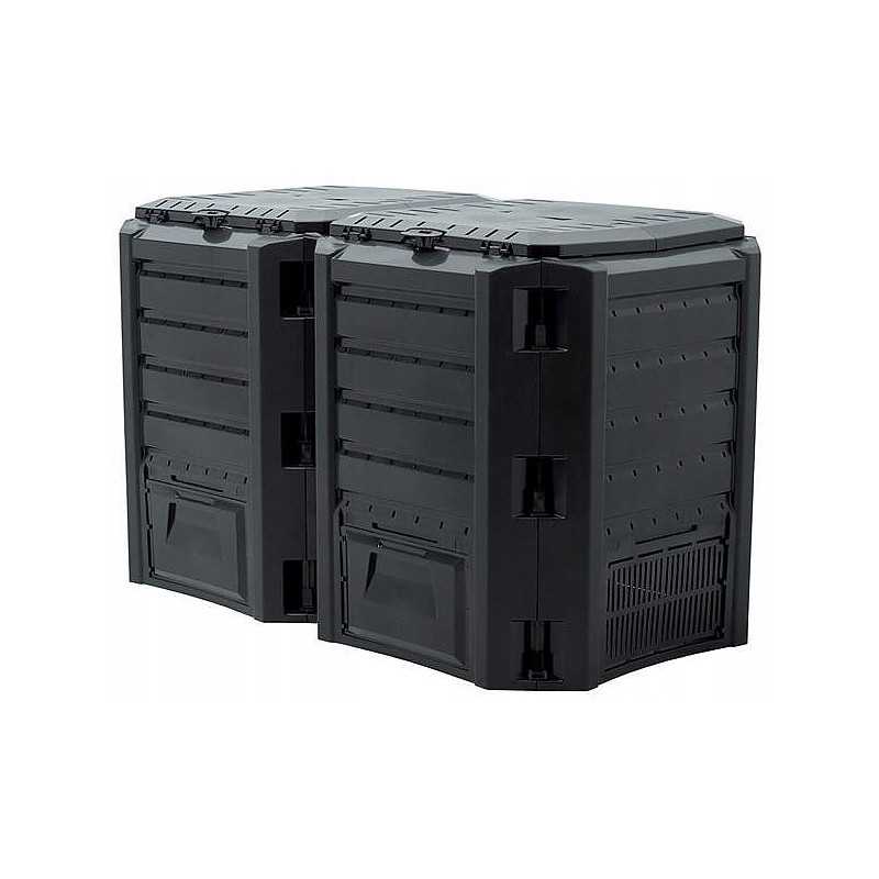 Prosperplast 2 kamerų komposteris, 800 l, juodas