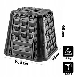 Modulinis sodo komposteris, ištisus metus, šalčiui atspari trąša, 450 litrų bakas