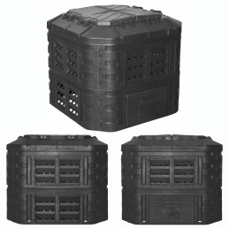 Ištisus metus modulinis komposteris 600l qbrick black, ventiliacija, laistymas