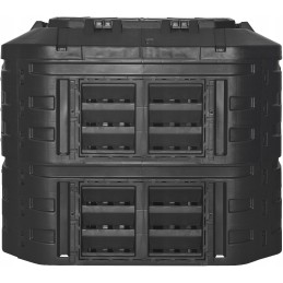 Ištisus metus modulinis komposteris 600l qbrick black, ventiliacija, laistymas
