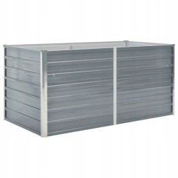 Garden planter, 160 x 80 x 77 cm, galvanized steel, gray