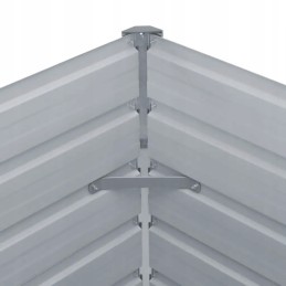 Garden planter, 160 x 80 x 77 cm, galvanized steel, gray