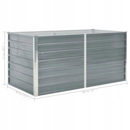 Garden planter, 160 x 80 x 77 cm, galvanized steel, gray