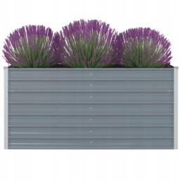 Garden planter, 160 x 80 x 77 cm, galvanized steel, gray