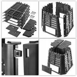 Modulinis sodo komposteris, juodas, ištisus metus