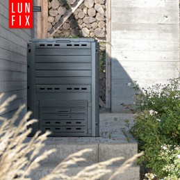 Sodo komposteris 280l trąšoms - antracitas kompožalias sumedėjęs didelis