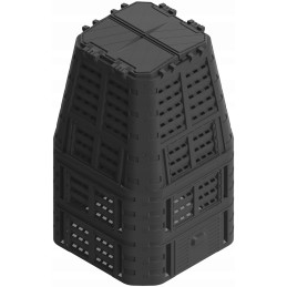 Namų sodo komposteris didelis 1000l qbrick juodas ventiliacinis laistymas