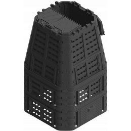 Namų sodo komposteris didelis 1000l qbrick juodas ventiliacinis laistymas