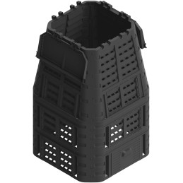 Namų sodo komposteris didelis 1000l qbrick juodas ventiliacinis laistymas