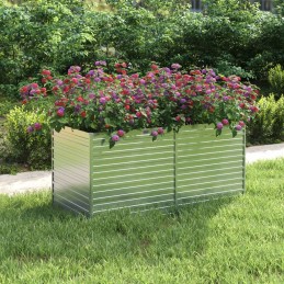 Vidaxl Raised Bed Planter 160x80x77cm Galvanized Steel