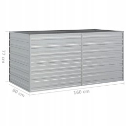 Vidaxl Raised Bed Planter 160x80x77cm Galvanized Steel