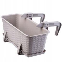 Balkona puķu pods, kaste, rokturi, statīvs, 40 cm