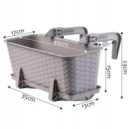 Balcony flowerpot box handles stand 40cm