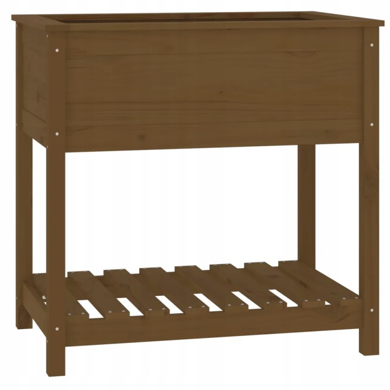 Riiuliga lillepott, meepruun, 82,5x54x81 cm, männipuit