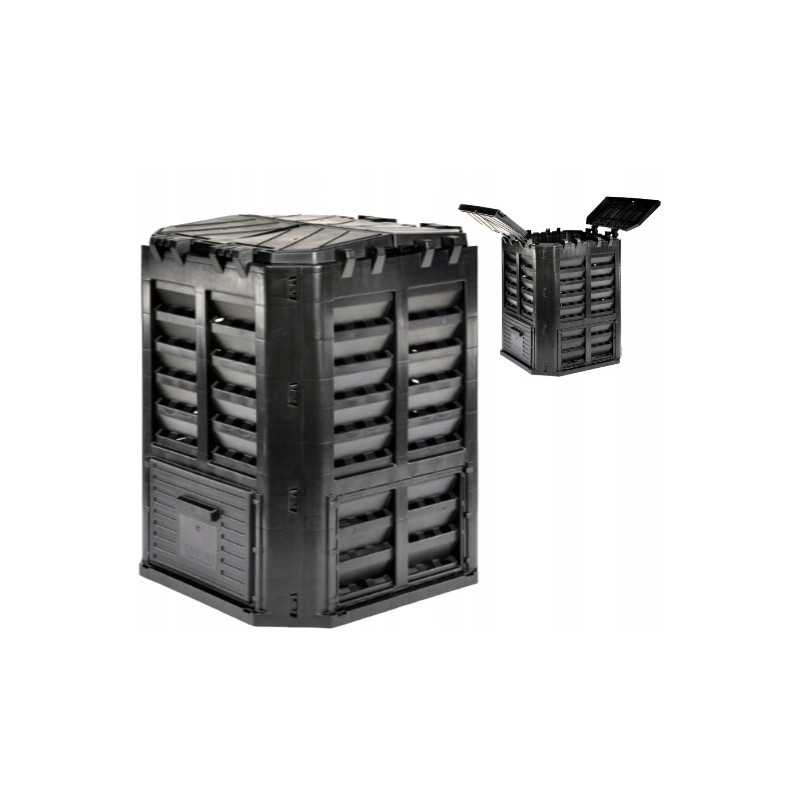 Juodas 1 dubenėlio komposteris, 360l, patvarus ir ilgaamžis