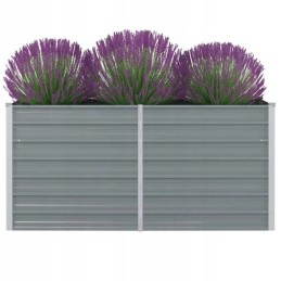 Garden pot 160x80x77cm galvanized steel grey