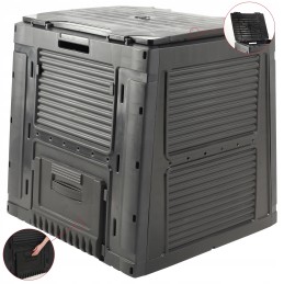 Šalčiui atsparus juodas sodo komposteris su 470l pagrindu