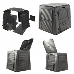 Šalčiui atsparus juodas sodo komposteris su 470l pagrindu