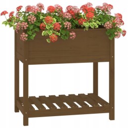 Riiuliga lillepott, meepruun, 82,5x54x81 cm, männipuit