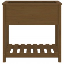 Flowerpot with shelf, honey brown, 82.5x54x81 cm, pine wood