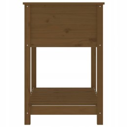 Flowerpot with shelf, honey brown, 82.5x54x81 cm, pine wood