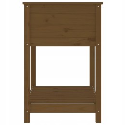 Flowerpot with shelf, honey brown, 82.5x54x81 cm, pine wood