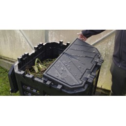 Multimodulinis sodo komposteris, juodas, 1000l