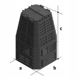 Multimodulinis sodo komposteris, juodas, 1000l