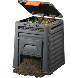 Atsparus šalčiui sodo komposteris, juodas, be pagrindo, 320l