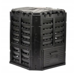 Tvirtas 300l ventiliuojamas sodo komposteris, didelis juodas, aukščiausios kokybės