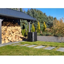 Tvirtas 300l ventiliuojamas sodo komposteris, didelis juodas, aukščiausios kokybės