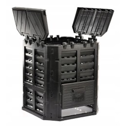 Tvirtas 300l ventiliuojamas sodo komposteris, didelis juodas, aukščiausios kokybės