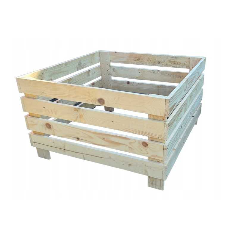 Didelis, šalčiui atsparus, tvirtas sodo medinis komposteris, 500l atviras