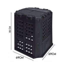 Komposteris 360l juodas lenkiškas, atsparus šalčiui