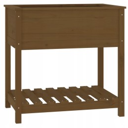 Vidaxl puķu pods ar polkas medus brūnu 82 5x54x81 cm priedes koksni