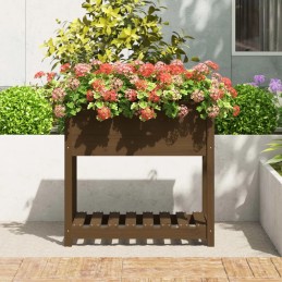 Vidaxl puķu pods ar polkas medus brūnu 82 5x54x81 cm priedes koksni