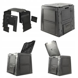 Atsparus šalčiui sodo komposteris, juodas, be pagrindo, 470 l