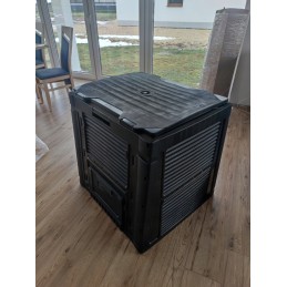 Atsparus šalčiui sodo komposteris, juodas, be pagrindo, 470 l