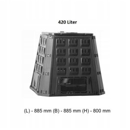 Dekoratyvinis sodo komposteris, 420 litrų, juodas