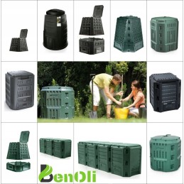 Dekoratyvinis sodo komposteris, 420 litrų, juodas